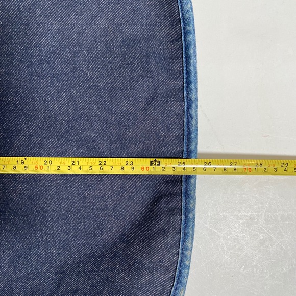 Vintage Carhartt Denim Sherpa Lined Vest Blue Tae Kwon Do Patches Mens - Picture 15 of 15